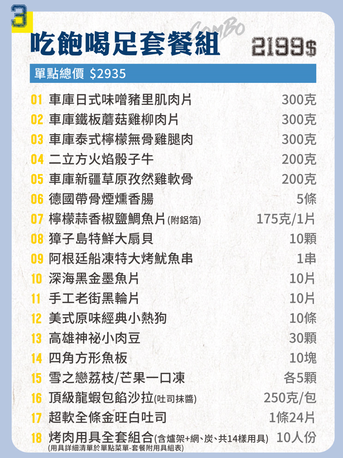 2199吃飽喝足套餐組2024